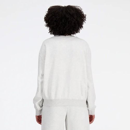 Frauen New Balance Französisch Terry Stacked Asche Heidekraut Sweatshirt