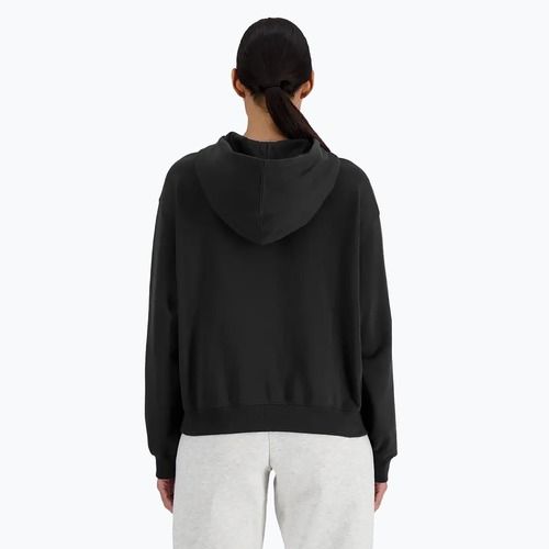 Damen New Balance French Terry Stacked Logo Hoodie schwarz