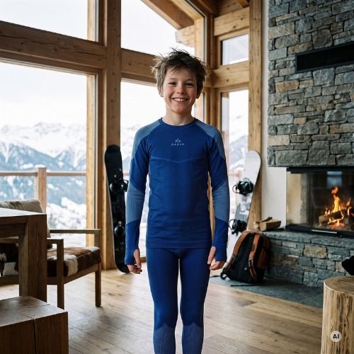Kinder-Thermounterwäsche-Set KADVA Frosty Jrb Set nahtlos in Marineblau