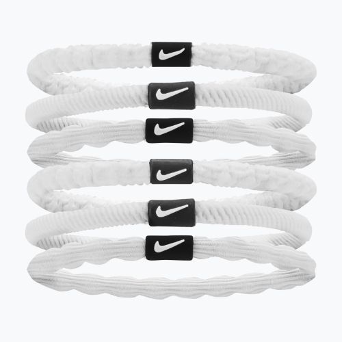 Haargummis Nike Flex Hair Tie 6 Stk. white/black/white