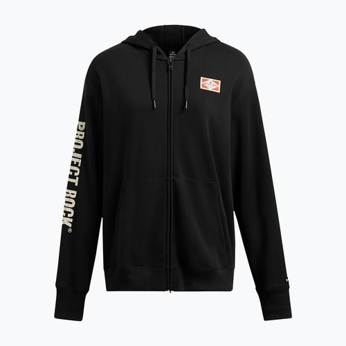 Sweatshirt Hoodie Damen Under Armour Project Rock HWT black/silt/team orange Full Zip Hard at Work black/silt/team orange