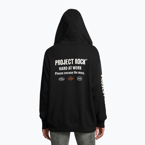 Sweatshirt Hoodie Damen Under Armour Project Rock HWT black/silt/team orange Full Zip Hard at Work black/silt/team orange