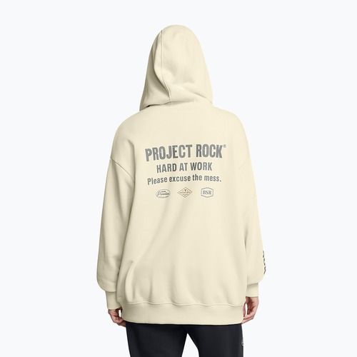 Sweatshirt Hoodie Damen Under Armour Project Rock HWT Full Zip Hard at Work silt/clay green/yellow ochre