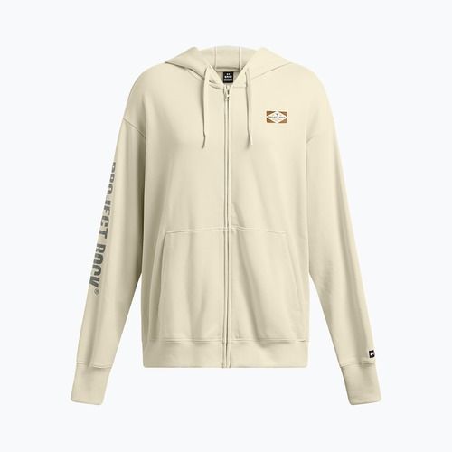 Sweatshirt Hoodie Damen Under Armour Project Rock HWT Full Zip Hard at Work silt/clay green/yellow ochre