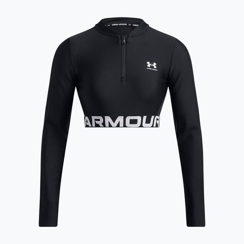 Women's Under Armour Heat Gear Rib 1/4 Zip Trainingstop schwarz/schwarz/weiß