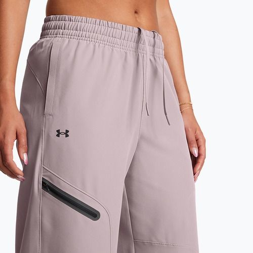 Under Armour Damenhose Unstoppable Woven Wide Leg tetra grau/schwarz