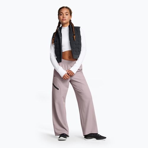 Under Armour Damenhose Unstoppable Woven Wide Leg tetra grau/schwarz