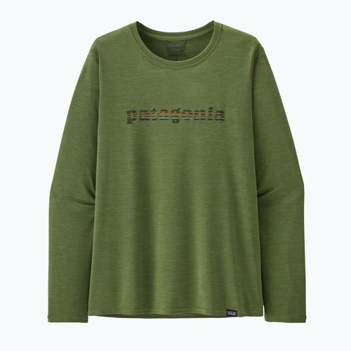 Damen Patagonia Cap Cool Daily Graphic Shirt 73 text logo/terrain green x-dye Longsleeve