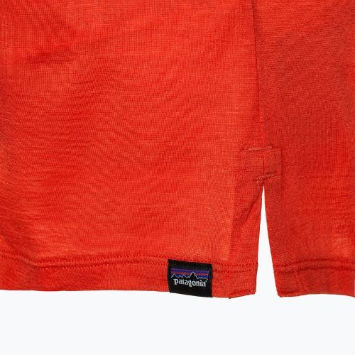 Damen Patagonia Cap Cool Merino Blend Longsleeve Graphic outline text logo/madder rot