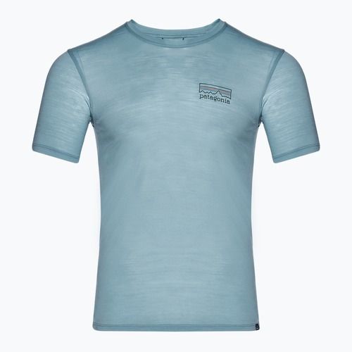 Herren Patagonia Cap Cool Merino Blend Graphic Shirt fitz roy strata/thermal blau