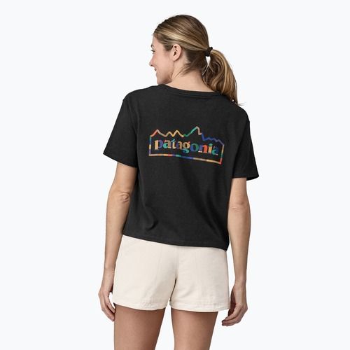 Damen Patagonia Einheit Fitz Easy Cut T-shirt Responsibili Tinte schwarz