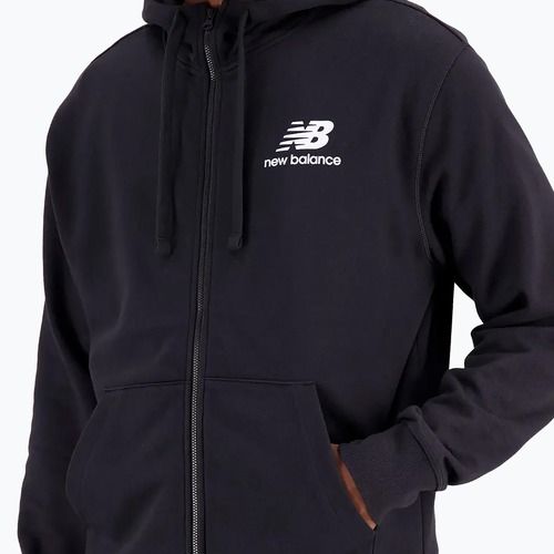 Herren New Balance Essentials Stacked Logo French Terry Sweatshirt schwarz