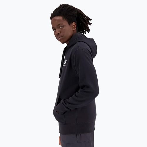 Herren New Balance Essentials Stacked Logo French Terry Sweatshirt schwarz