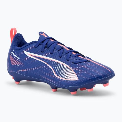 PUMA Ultra 5 Play FG/AG Jr Kinder-Fußballschuhe Lapislazuli/Puma Weiß/Sunset Glow