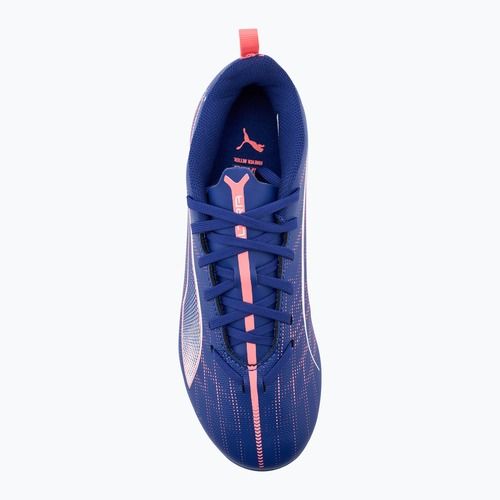 PUMA Ultra 5 Play FG/AG Jr Kinder-Fußballschuhe Lapislazuli/Puma Weiß/Sunset Glow