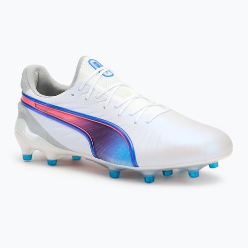 PUMA King Ultimate FG/AG Fußballschuhe puma weiß/bluemazing/flat light grey/sunset glow