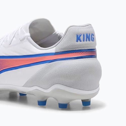 PUMA King Match FG/AG Fußballschuhe puma weiß/bluemazing/flat light grey/sunset glow