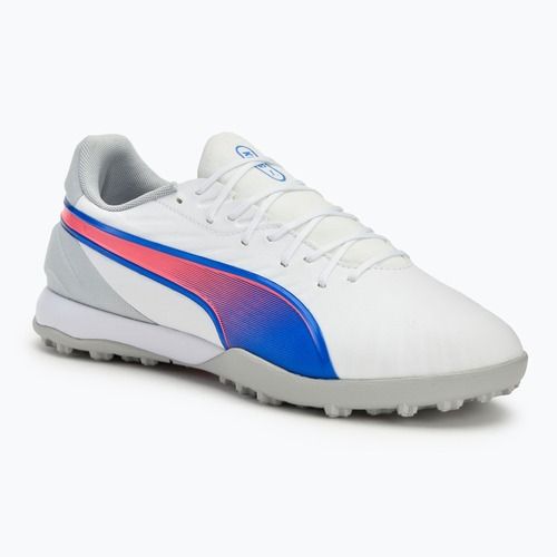 PUMA King Match TT Fußballschuhe puma weiß/bluemazing/flat light grey/sunset glow