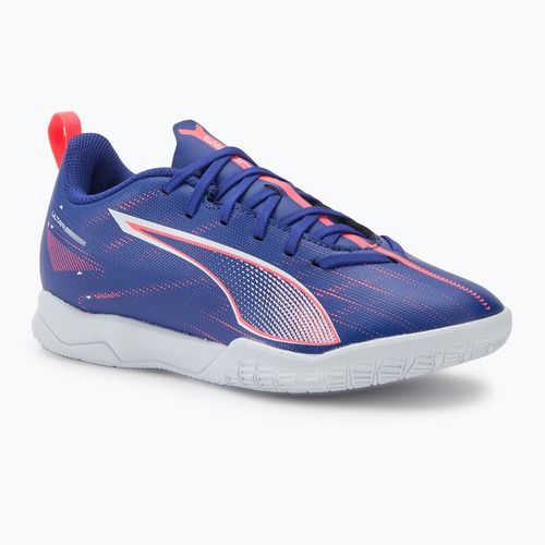 PUMA Ultra 5 Play IT Jr Kinder Fußballschuhe Lapislazuli/Puma Weiß/Sunset Gloe