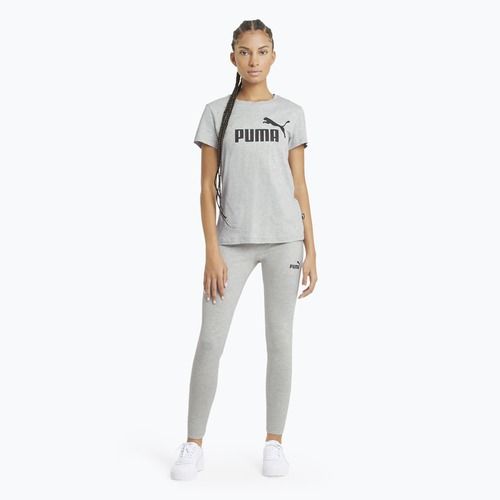 PUMA ESS Logo Damen T-Shirt in hellgrauem Heidekraut