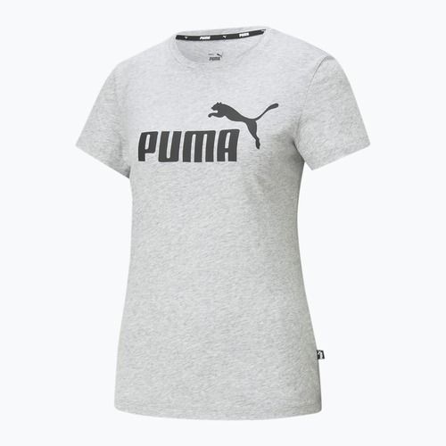 PUMA ESS Logo Damen T-Shirt in hellgrauem Heidekraut