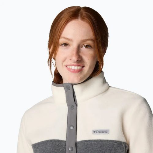 Damen Sweatshirt Hoodie Pullover Columbia Benton Springs 1/2 Snap city grey heather / chelk