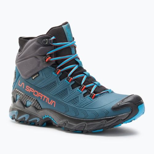 Trekking Wander Schuhe Herren La Sportiva Ultra Raptor II Mid Leather GTX hurricane/ carbon