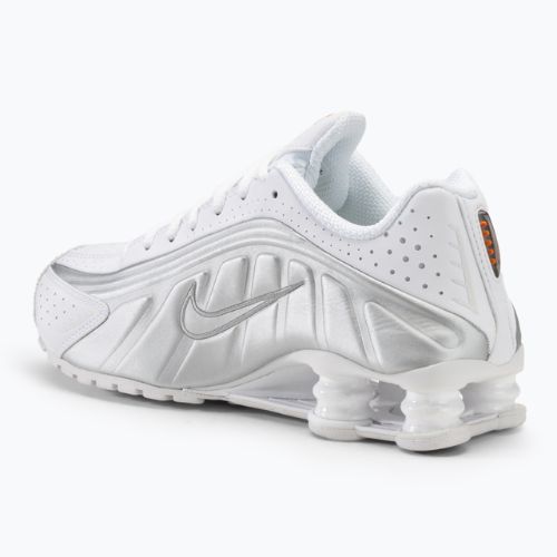 Nike Shox R4 Damen Schuhe Weiß/Metallsilber/Max Orange