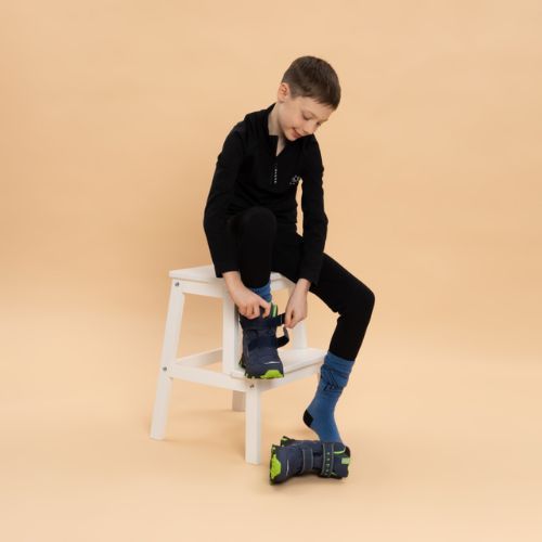 Kinder-Winterstiefel KADVA Snowey Mid WaterProof marineblau/grün