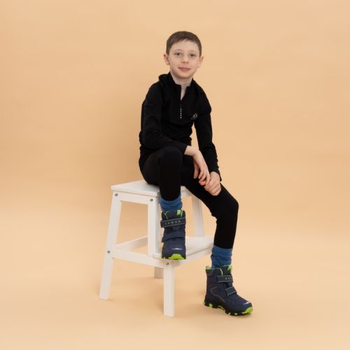 Kinder-Winterstiefel KADVA Snowey Mid WaterProof marineblau/grün