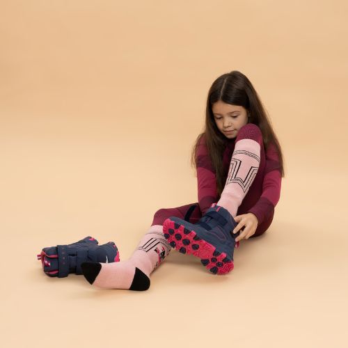 Kinder-Winterstiefel KADVA Snowey Mid WaterProof marine/fuchsia