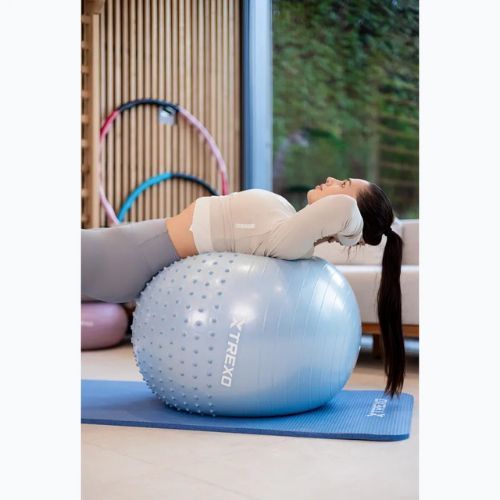 TREXO TXO-B4Z021-BL 65 cm blauer Massage-Gymnastikball