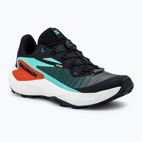 Salomon Genesis Herren Laufschuhe braun/elektrisch grün/kirschrot