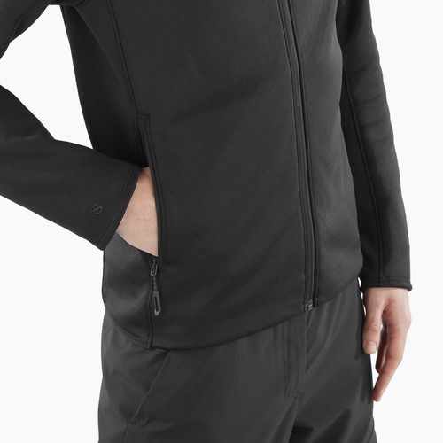 Herren Salomon Essential Midwarm Hd tiefschwarzes Trekking-Sweatshirt