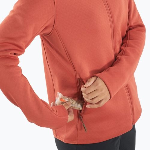Herren Salomon Essential Midwarm Fz tandoori spice trekking sweatshirt