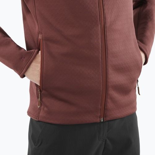 Herren Salomon Essential Midwarm Fz Rum Rosine Trekking Sweatshirt