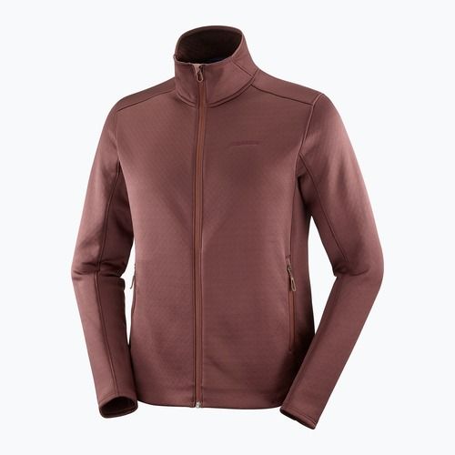 Herren Salomon Essential Midwarm Fz Rum Rosine Trekking Sweatshirt