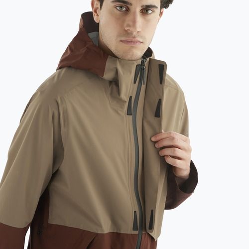 Herren Salomon Outerpath Pro Rum Rosine/Shitake Regenjacke
