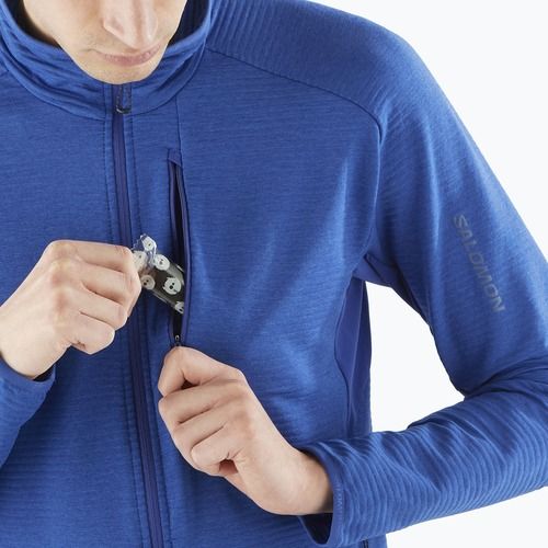 Herren Salomon Essential Lightwarm FZ surf the web trekking Sweatshirt