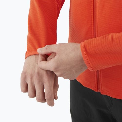 Herren Salomon Essential Lightwarm FZ Trekking Sweatshirt Kirsche Tomate