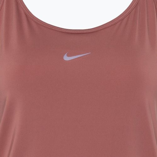 Damen Trainings-Tank-Top Nike One Classic Dri-Fit Strappy Canyon rosa/schwarz