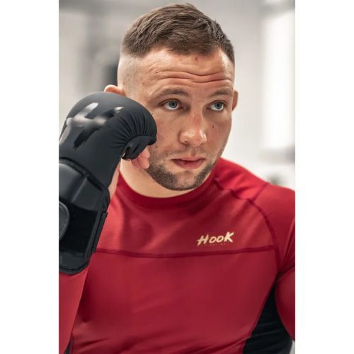 Herren-Langarm-Rashguard HOOK FIGHTING Base rot