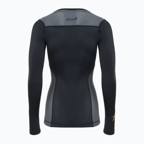 Damen-Langarm Rashguard HOOK FIGHTING Base schwarz