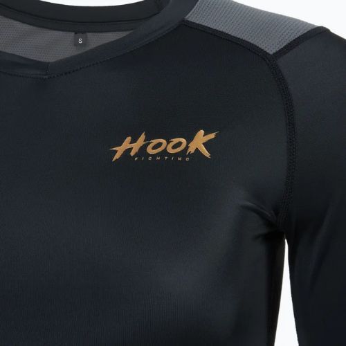 Damen-Langarm Rashguard HOOK FIGHTING Base schwarz