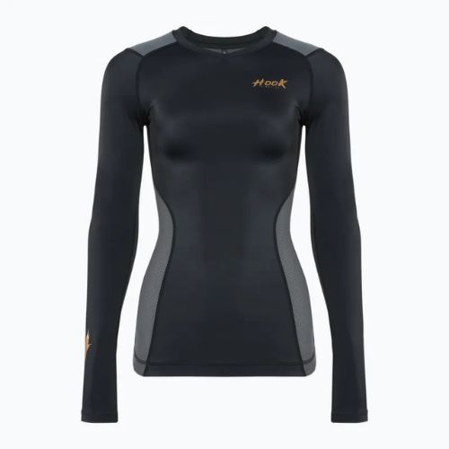 Damen-Langarm Rashguard HOOK FIGHTING Base schwarz