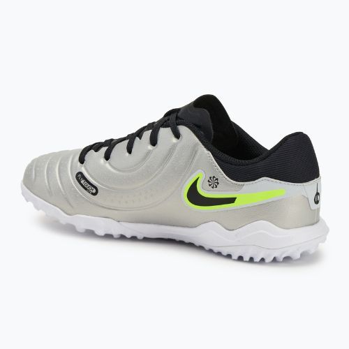 Fußballschuhe Kinder Nike Tiempo Legend 10 Academy TF metallic silver/volt/black