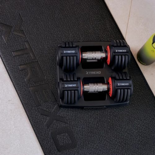 Verstellbare Hantelset TREXO 2 x 5,75 kg Schwarz