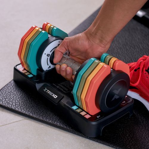 Verstellbare Hantelset TREXO 2 x 10 kg multicolor