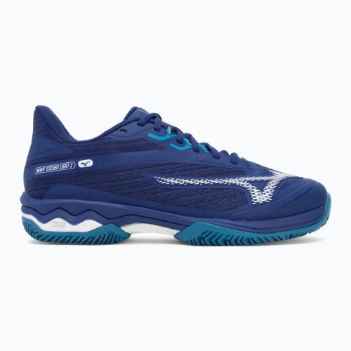 Tennisschuhe Herren Mizuno Wave Exceed Light 2 CC bellwether blue/ white/ fjord blue
