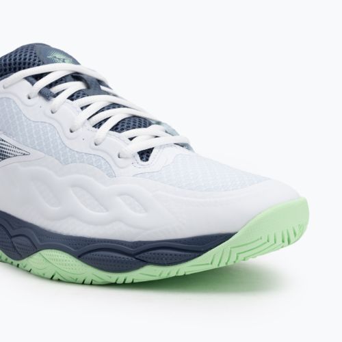 Tennisschuhe Herren Mizuno Wave Enforce Court AC white/ vintage indigo/ neo mint